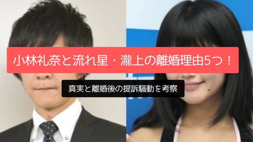 小林礼奈と流れ星・瀧上の離婚理由5つ！真実と離婚後の提訴騒動を考察