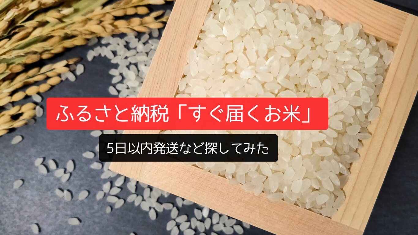 ふるさと納税「すぐ届くお米」5日以内発送など探してみた