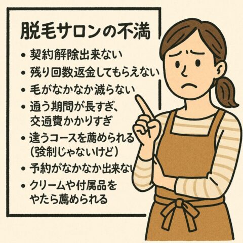 サロンの不満点