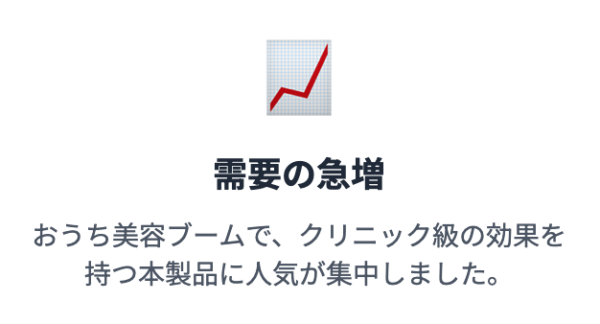 需要の急激な増加