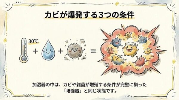 カビが爆発する3つの条件
