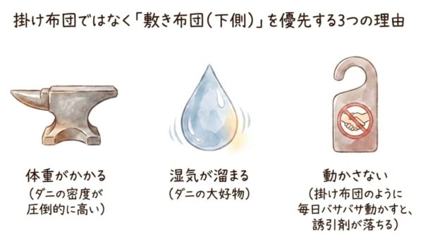 掛け布団より「敷布団」に置くべき理由