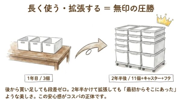 長く使うなら無印のシステム収納が強い