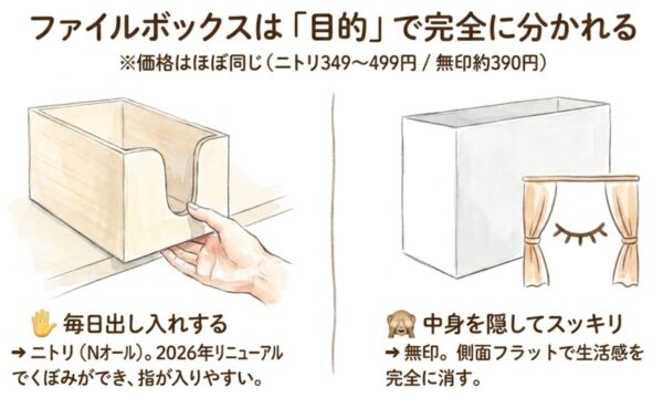 ファイルボックスは「目的」で完全に分かれる