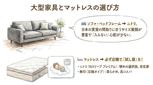 大型家具・マットレスの選び方