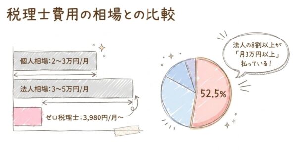 そもそも税理士の顧問料の相場は月2〜5万円