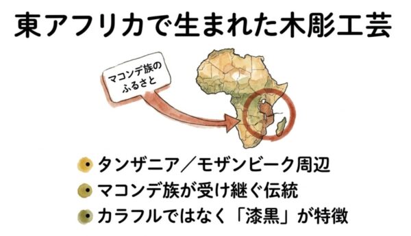 東アフリカで生まれた木彫工芸