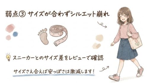 サイズが合わずシルエット崩れ